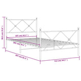 Giroletto con Testiera e Pediera Metallo Nero 107x203 cm