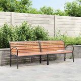 Panca Giardino Marrone 231cm Legno e Acciaio Verniciato Polvere