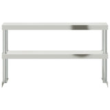 Ripiano per Tavolo da Lavoro 2 Piani 110x30x65 cm Acciaio Inox