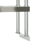 Ripiano per Tavolo da Lavoro 2 Piani 110x30x65 cm Acciaio Inox