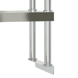 Ripiano per Tavolo da Lavoro 2 Piani 110x30x65 cm Acciaio Inox