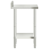 Tavolo Lavoro da Cucina con Paraschizzi 55x55x93cm Acciaio Inox