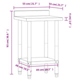 Tavolo Lavoro da Cucina con Paraschizzi 55x55x93cm Acciaio Inox