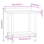 Tavolo Lavoro Cucina con Paraschizzi 82,5x55x93cm Acciaio Inox