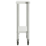 Tavolo da Lavoro Cucina con Ruote 110x30x85 cm in Acciaio Inox