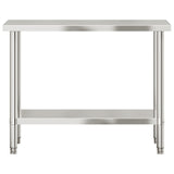 Tavolo da Lavoro da Cucina 110x55x85 cm in Acciaio Inossidabile