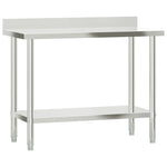 Tavolo Lavoro Cucina con Paraschizzi 110x55x93cm Acciaio Inox