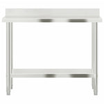 Tavolo Lavoro Cucina con Paraschizzi 110x55x93cm Acciaio Inox