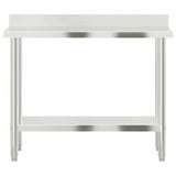 Tavolo Lavoro Cucina con Paraschizzi 110x55x93cm Acciaio Inox