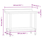 Tavolo Lavoro Cucina con Paraschizzi 110x55x93cm Acciaio Inox