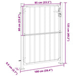 Cancello da giardino 100x120 cm in acciaio inox