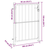 Cancello da giardino 100x145 cm in acciaio inox