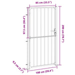 Cancello da Giardino 100x200 cm in Acciaio Inossidabile