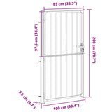 Cancello da Giardino 100x200 cm in Acciaio Inossidabile
