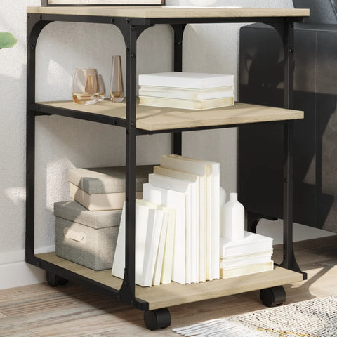Supporto Stampante 3 Piani Rovere Sonoma 43x48x64cm truciolato