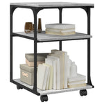 Supporto Stampante 3 Piani Grigio Sonoma 43x48x64cm truciolato