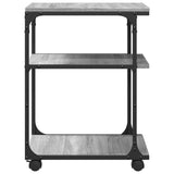 Supporto Stampante 3 Piani Grigio Sonoma 43x48x64cm truciolato