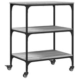 Carrello da Cucina Grigio Sonoma 60x41x76 cm Legno truciolato