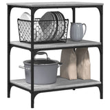 Carrello da Cucina Grigio Sonoma 60x41x76 cm Legno truciolato