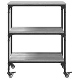 Carrello da Cucina Grigio Sonoma 60x41x76 cm Legno truciolato