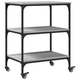 Carrello da Cucina Grigio Sonoma 60x41x76 cm Legno truciolato