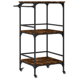 Carrello da Cucina Rovere Fumo 60,5x50x105 cm Legno truciolato