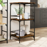 Carrello da Cucina Rovere Fumo 60,5x50x105 cm Legno truciolato
