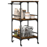 Carrello da Cucina Rovere Fumo 60,5x50x105 cm Legno truciolato