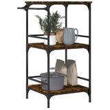 Carrello da Cucina Rovere Fumo 60,5x50x105 cm Legno truciolato
