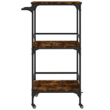 Carrello da Cucina Rovere Fumo 60,5x50x105 cm Legno truciolato