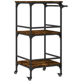Carrello da Cucina Rovere Fumo 60,5x50x105 cm Legno truciolato