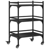 Carrello da Cucina Nero 50x35x75,5 cm in Legno truciolato