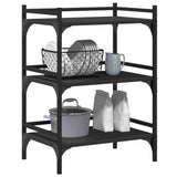 Carrello da Cucina Nero 50x35x75,5 cm in Legno truciolato