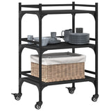 Carrello da Cucina Nero 50x35x75,5 cm in Legno truciolato
