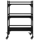 Carrello da Cucina Nero 50x35x75,5 cm in Legno truciolato