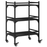 Carrello da Cucina Nero 50x35x75,5 cm in Legno truciolato