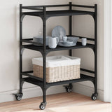 Carrello da Cucina Nero 50x35x75,5 cm in Legno truciolato