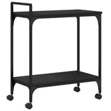 Carrello da Cucina Nero 60,5x31x72,5 cm in Legno truciolato