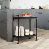 Carrello da Cucina Nero 60,5x31x72,5 cm in Legno truciolato