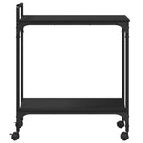 Carrello da Cucina Nero 60,5x31x72,5 cm in Legno truciolato