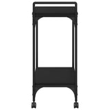 Carrello da Cucina Nero 60,5x31x72,5 cm in Legno truciolato