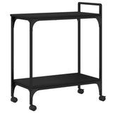 Carrello da Cucina Nero 60,5x31x72,5 cm in Legno truciolato