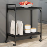 Carrello da Cucina Nero 60,5x31x72,5 cm in Legno truciolato