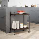 Carrello Cucina Rovere Marrone 60,5x31x72,5cm Legno truciolato