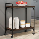 Carrello Cucina Rovere Marrone 60,5x31x72,5cm Legno truciolato