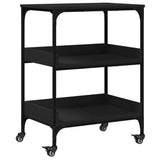 Carrello da Cucina Nero 60x41x80,5 cm in Legno truciolato