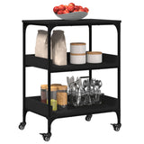 Carrello da Cucina Nero 60x41x80,5 cm in Legno truciolato