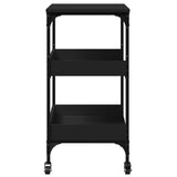Carrello da Cucina Nero 60x41x80,5 cm in Legno truciolato