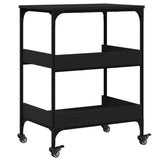 Carrello da Cucina Nero 60x41x80,5 cm in Legno truciolato