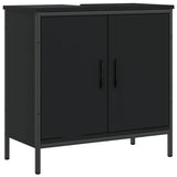Mobile Lavabo Bagno Nero 60x30x60 cm in Legno truciolato